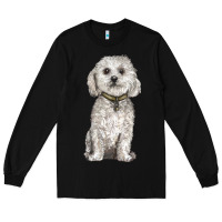 Black bichon frise dog Long Sleeve Tee - BarkalooDesign