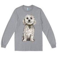 Heather Grey bichon frise dog Long Sleeve Tee - BarkalooDesign