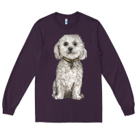 Plum bichon frise dog Long Sleeve Tee - BarkalooDesign