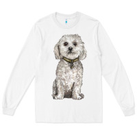 White bichon frise dog Long Sleeve Tee - BarkalooDesign