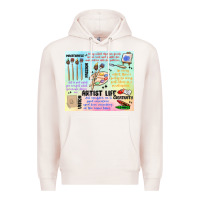 Pale Pink artist life Premium Hoodie - MaliasSmallBusiness