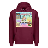 Burgundy artist life Premium Hoodie - MaliasSmallBusiness