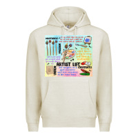 Oatmeal Heather artist life Premium Hoodie - MaliasSmallBusiness