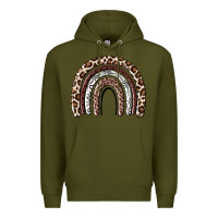 Army Green Cheetah rainbow Premium Hoodie - MaliasSmallBusiness