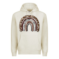 Oatmeal Heather Cheetah rainbow Premium Hoodie - MaliasSmallBusiness
