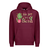 Burgundy go sit on a cactus Premium Hoodie - MaliasSmallBusiness