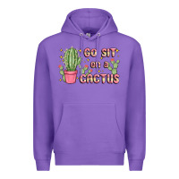 Purple go sit on a cactus Premium Hoodie - MaliasSmallBusiness
