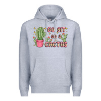 Heather Grey go sit on a cactus Premium Hoodie - MaliasSmallBusiness