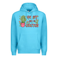 Ocean Blue go sit on a cactus Premium Hoodie - MaliasSmallBusiness