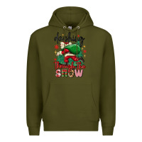 Army Green dashing through the snow Premium Hoodie - MaliasSmallBusiness