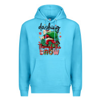 Ocean Blue dashing through the snow Premium Hoodie - MaliasSmallBusiness