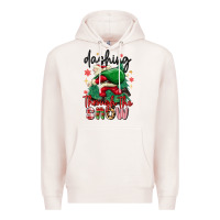 Pale Pink dashing through the snow Premium Hoodie - MaliasSmallBusiness