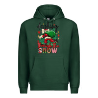 Sports Green dashing through the snow Premium Hoodie - MaliasSmallBusiness