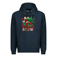 Navy dashing through the snow Premium Hoodie - MaliasSmallBusiness
