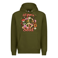 Army Green hippie soul Premium Hoodie - MaliasSmallBusiness