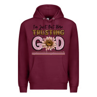 Burgundy im just out here trusting god Premium Hoodie - MaliasSmallBusiness