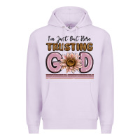 Lilac im just out here trusting god Premium Hoodie - MaliasSmallBusiness