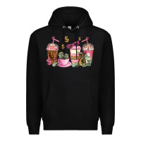 Black boss lady coffee cups Premium Hoodie - AdoDesignShop