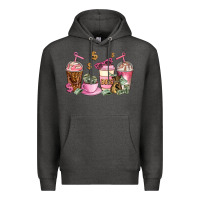 Charcoal Heather boss lady coffee cups Premium Hoodie - AdoDesignShop