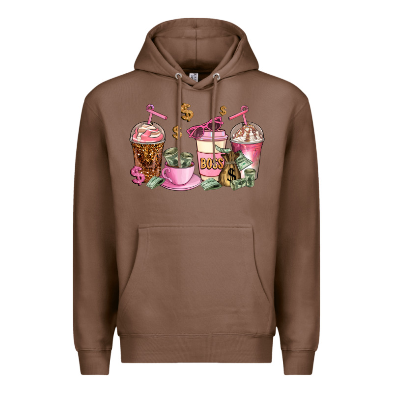 Boss Lady Coffee Cups Premium Hoodie by AdoDesignShop | Teevron