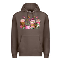 Coffee boss lady coffee cups Premium Hoodie - AdoDesignShop