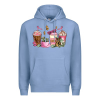 Colony Blue boss lady coffee cups Premium Hoodie - AdoDesignShop