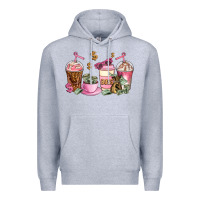 Heather Grey boss lady coffee cups Premium Hoodie - AdoDesignShop