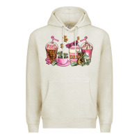 Oatmeal Heather boss lady coffee cups Premium Hoodie - AdoDesignShop