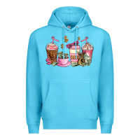 Ocean Blue boss lady coffee cups Premium Hoodie - AdoDesignShop
