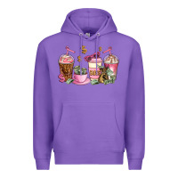 Purple boss lady coffee cups Premium Hoodie - AdoDesignShop