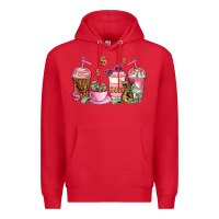 Red boss lady coffee cups Premium Hoodie - AdoDesignShop