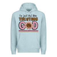 Blue Mist im just out here trusting god Premium Hoodie - MaliasSmallBusiness