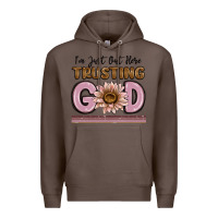 Coffee im just out here trusting god Premium Hoodie - MaliasSmallBusiness