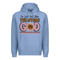 Colony Blue im just out here trusting god Premium Hoodie - MaliasSmallBusiness