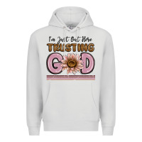 Dove Grey im just out here trusting god Premium Hoodie - MaliasSmallBusiness