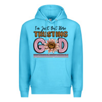 Ocean Blue im just out here trusting god Premium Hoodie - MaliasSmallBusiness
