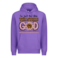 Purple im just out here trusting god Premium Hoodie - MaliasSmallBusiness