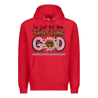 Red im just out here trusting god Premium Hoodie - MaliasSmallBusiness