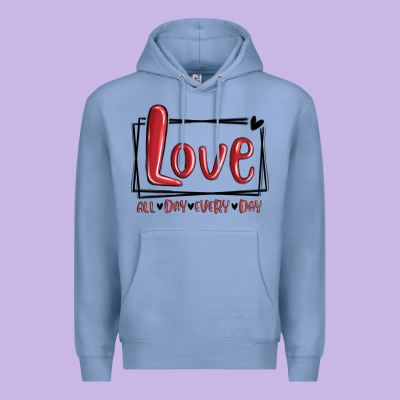 Premium Hoodie love all day every day hearts