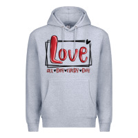Heather Grey love all day every day hearts Premium Hoodie - MaliasSmallBusiness