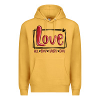 Mustard love all day every day hearts Premium Hoodie - MaliasSmallBusiness