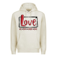 Oatmeal Heather love all day every day hearts Premium Hoodie - MaliasSmallBusiness