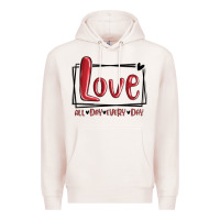 Pale Pink love all day every day hearts Premium Hoodie - MaliasSmallBusiness