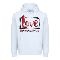 White love all day every day hearts Premium Hoodie - MaliasSmallBusiness