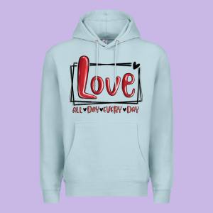 Love All Day Every Day Hearts Premium Hoodie Designed By Maliassmallbusiness