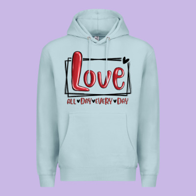 Premium Hoodie love all day every day hearts