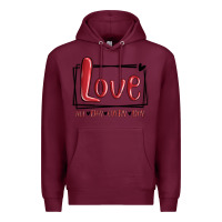 Burgundy love all day every day hearts Premium Hoodie - MaliasSmallBusiness