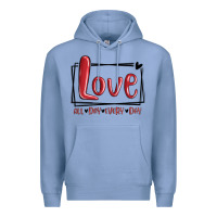 Colony Blue love all day every day hearts Premium Hoodie - MaliasSmallBusiness