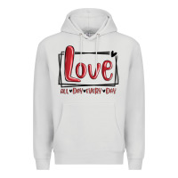 Dove Grey love all day every day hearts Premium Hoodie - MaliasSmallBusiness