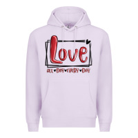Lilac love all day every day hearts Premium Hoodie - MaliasSmallBusiness